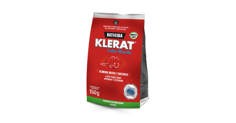 Envase de Rodenticida Klerat Cebo Blando 150 g.